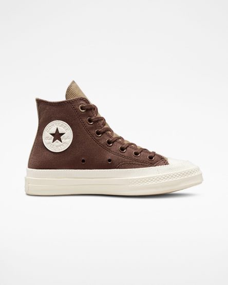 Women's Converse Chuck 70 Stretch Corduroy High Top Shoes Brown / Khaki | AU 14E5CH